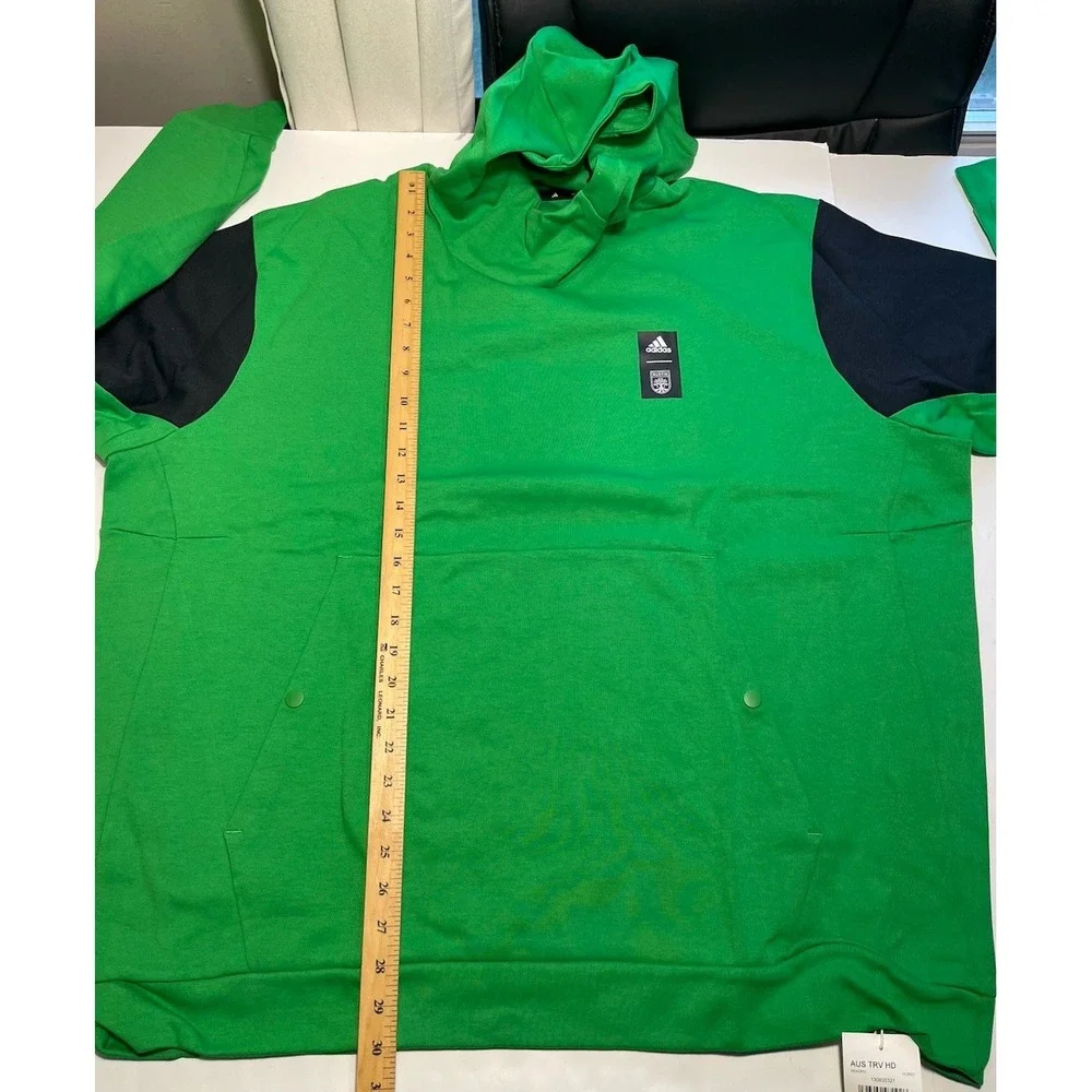 Adidas Austin Football Club Men's Player Travel Pullover Hoodie Green 3XL NWT